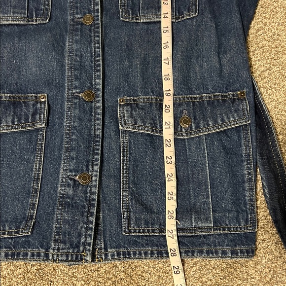 RALPH LAUREN Belted Denim Field Jean Jacket Pockets Collared Marina Wash - Picture 11 of 14